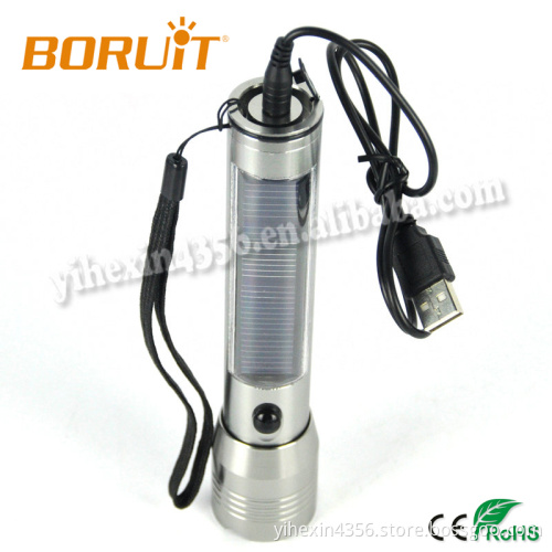 Boruit Built-in 600mAh Li-ion Battery USB Solar Charging Solar LED Torch Light